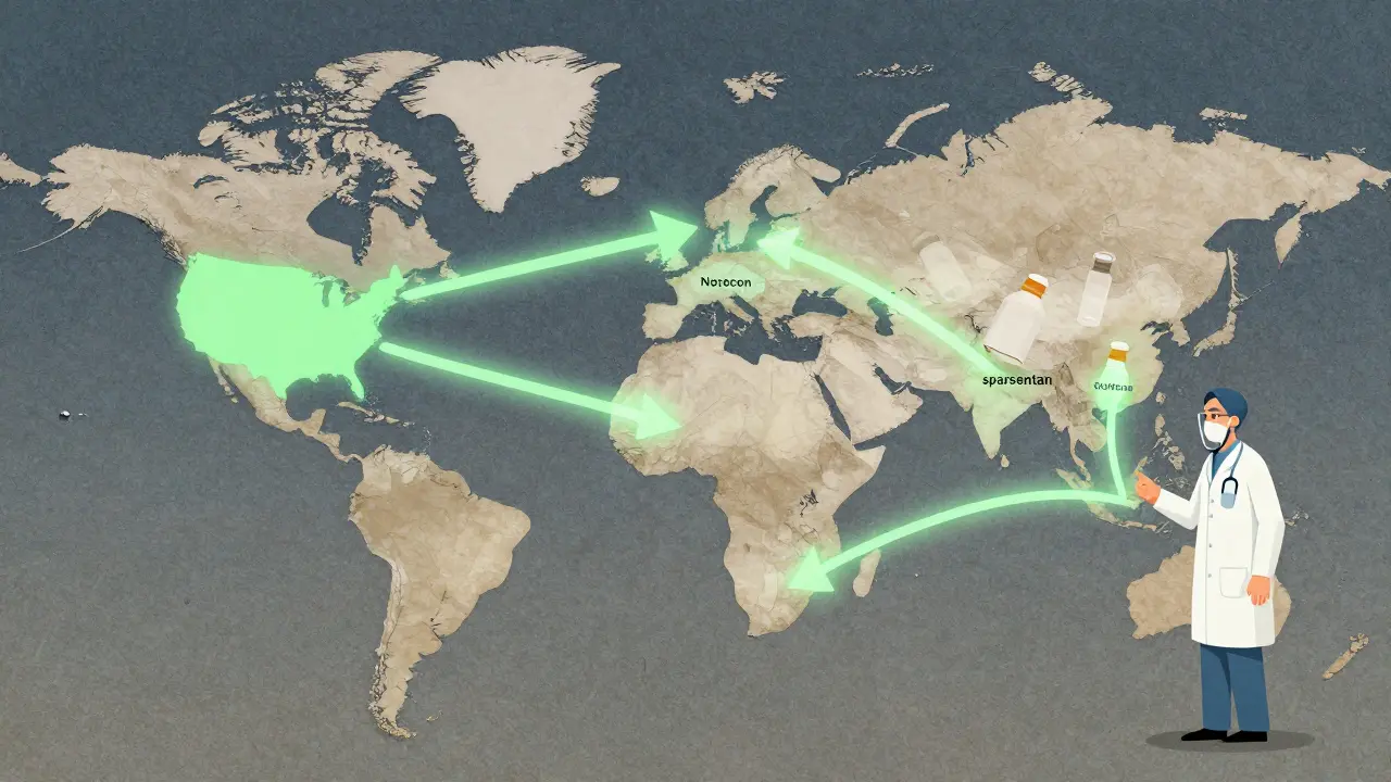 A global map showing unequal access to IgA Nephropathy treatments between regions.