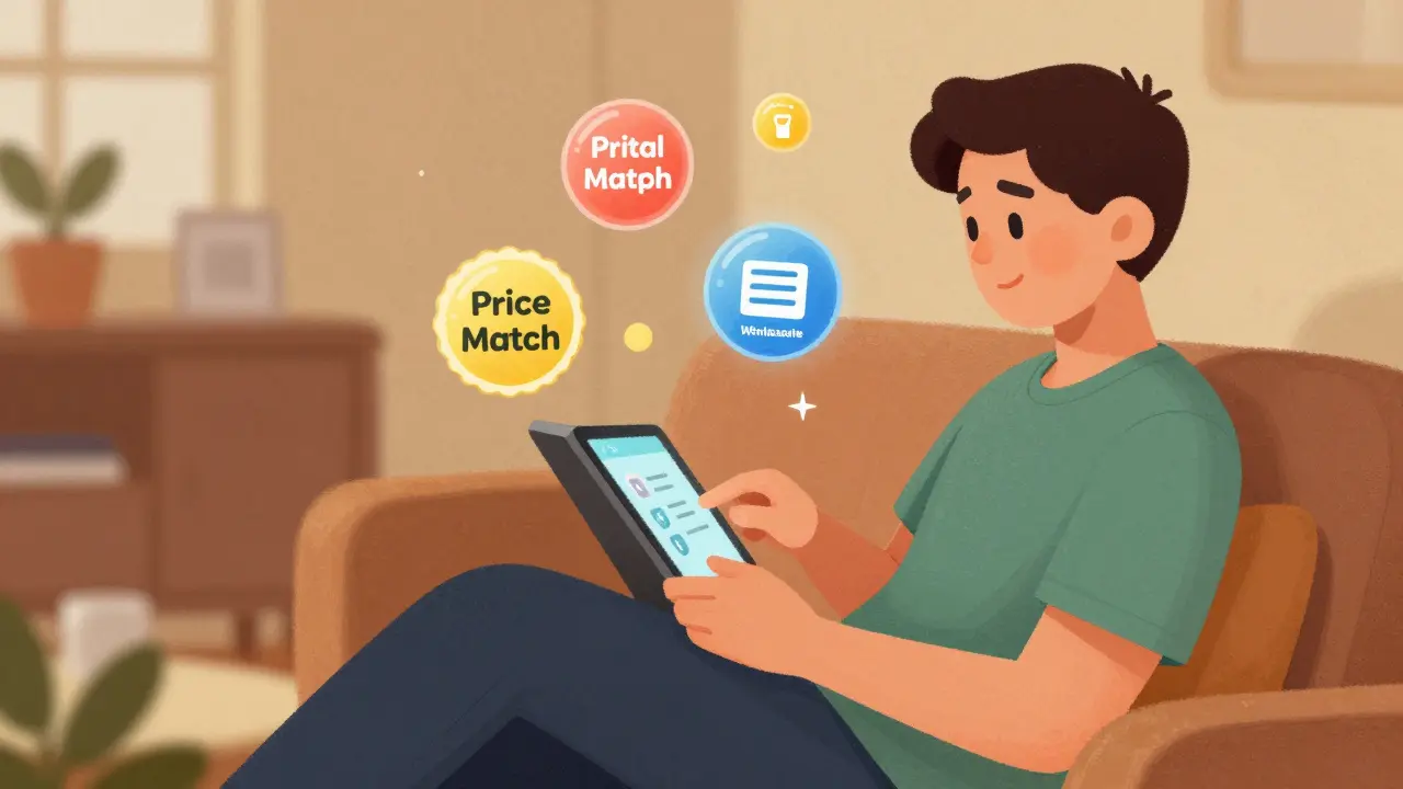 Person using a tablet to find cheap generic medication options online